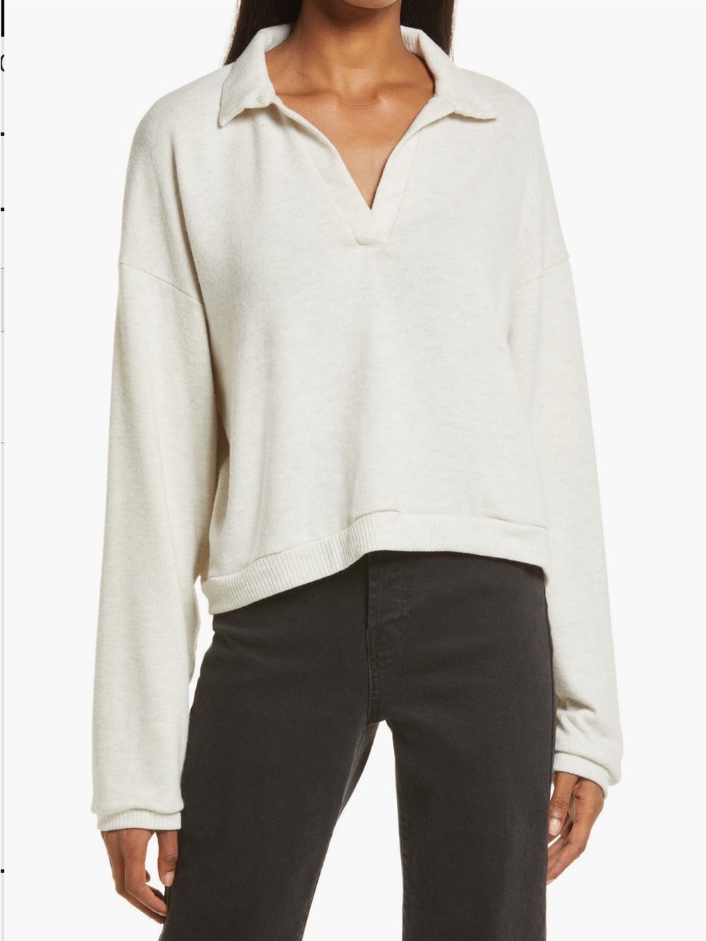 Treasure & Bond Collared Crop Sweatshirt